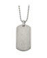 Brushed Scratch Finish Dog Tag Ball Chain Necklace