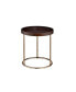 21.75" Espresso Edie Mid Century Lipped Edge Side Table with Copper Legs