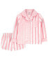 Toddler 2-Piece Striped Woven Coat-Style Pajamas 5T