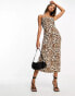 Фото #1 товара Urban Revivo leopard print bandeau midaxi dress in multi