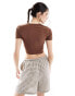 Threadbare baby crop cowgirl tee in chocolate brown