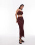 Фото #2 товара Topshop co-ord plisse cowl cropped cami in maroon