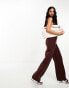 ASOS DESIGN super soft co-ord wide leg jogger in chocolate