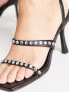 Фото #7 товара Public Desire Wide Fit Leni mid heel sandals with embellished straps in black