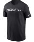 Фото #2 товара Men's Black Baltimore Ravens Team Wordmark T-shirt