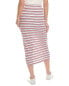 Stateside Textured Thermal Stripe Drawstring Tube Midi Skirt Women's Beige L