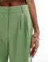 Фото #4 товара Abercrombie & Fitch Sloane co-ord linen blend wide leg trouser in green