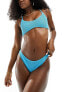 Weekday Ava structured brazilian bikini bottom in bright blue