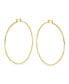 Minimalist Lightweight Round Thin Tube Big Large Hoop Earrings For Women Yellow Gold Plated Brass 2.5 Inch Diameter Золотистый - фото #3