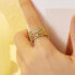 Фото #4 товара A charming gold-plated ring with colored zircons