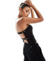 Фото #1 товара ASOS DEISGN textured backless bandeau top in black