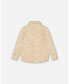 ფოტო #3 პროდუქტის Toddler Girls Button Down Felt Overshirt Light Beige Multicolor - Toddler|Child