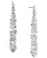 ფოტო #1 პროდუქტის Silver-Tone Cubic Zirconia Cluster Linear Drop Earrings, Created for Macy's