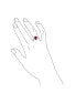 ფოტო #3 პროდუქტის 3CT Cubic Zirconia CZ Pave Oval Solitaire Halo Red Pink Simulated Garnet Cocktail Engagement Ring For Women .925 Sterling Silver January Birthstone