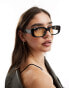 AIRE X ASOS ceres rectangle sunglasses in black with yellow lens - фото #1