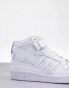Фото #8 товара adidas Originals Forum Mid trainers in triple white