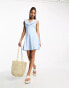 Gilli ruffle front mini dress in blue