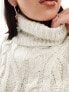 Фото #5 товара River Island Plus roll neck cable knit jumper in cream