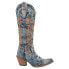 Фото #1 товара Dingo Texas Tornado Denim Embroidered Snip Toe Cowboy Womens Blue Casual Boots