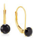 ფოტო #1 პროდუქტის Onyx Solitaire Leverback Drop Earrings in 14k Gold