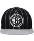 Фото #5 товара Men's Black, Gray Brooklyn Nets Hardwood Classics Pinstripe Snapback Hat