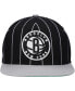 Men's Black, Gray Brooklyn Nets Hardwood Classics Pinstripe Snapback Hat