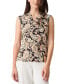 Фото #2 товара Petite Printed Cowlneck Sleeveless Top