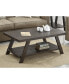 Wood Shelf Coffee Table in Weathered Espresso