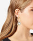 ფოტო #2 პროდუქტის Gold-Tone Glass Stone Circle Coin Hoop Earrings