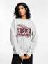 ASOS DESIGN oversized sweatshirt with athletic sport graphic in grey marl