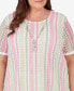 Фото #5 товара Plus Size Miami Beach Vertical Striped Top with Necklace