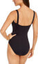 Фото #3 товара Michael Michael Kors 282324 Logo Solid Square Neck One-Piece Black, Size 12