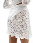 Фото #5 товара Miss Selfridge crochet flippy mini skirt co-ord in cream