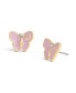 ფოტო #1 პროდუქტის Purple Enamel Signature Butterfly Stud Earrings