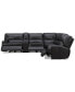 Фото #7 товара Binardo 136" 6 Pc. Zero Gravity Leather Sectional with 3 Power Recliners and 1 Console, Created for Macy's