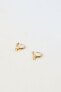 Фото #3 товара Серьги-кольца с сердечками и покрытием золотом 999 пробы ZARA
