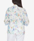Фото #2 товара Petite Classic Pastels Painted Birds Button Down Top