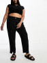 River Island Plus side split cigarette trouser in black