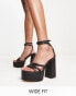 Фото #1 товара Truffle Collection Wide Fit strappy platform sandals in black