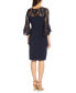 Фото #2 товара Women's Lace-Trim Bell-Sleeve Jersey Dress