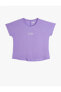 4sak10005nk 263 Lila Kadın Elastan Jersey Kısa Kollu Crop Spor T-shirt