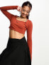 Nike Dance long sleeve crop top in rugged orange