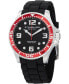 ფოტო #1 პროდუქტის Original Stainless Steel Case on Black High Grade Silicone Rubber Interchangeable Strap With Additional Red Silicone Rubber Strap, Red Bezel, Black Dial, With Silver Tone and White Accents