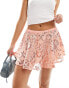 Фото #1 товара Labelrail x Olivia Grace Herring sequin mesh layered mini skirt in peachy pink