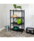 Фото #1 товара Collapsible 4-Tier Wheeled Metal Shelf