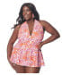 Plus Size Plunge Halter Skirted Wendy One Piece Swimsuit