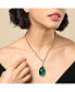 Women's Green Teardrop Chain Necklace