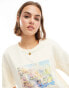 ASOS DESIGN oversized tee with sorrento watercolour graphic in lemon