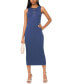 ფოტო #4 პროდუქტის Women's Lace-Up Cotton Bodycon Midi Dress