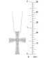 ფოტო #2 პროდუქტის Diamond Channel-Set Cross 18" Pendant Necklace (1/2 ct. t.w.) in 10k White Gold